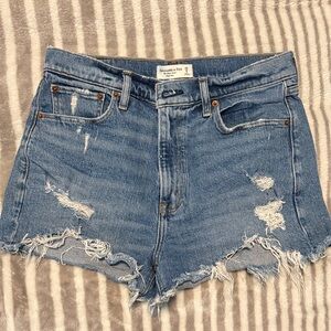 Abercrombie & Fitch Light Blue Ripped Jean Shorts